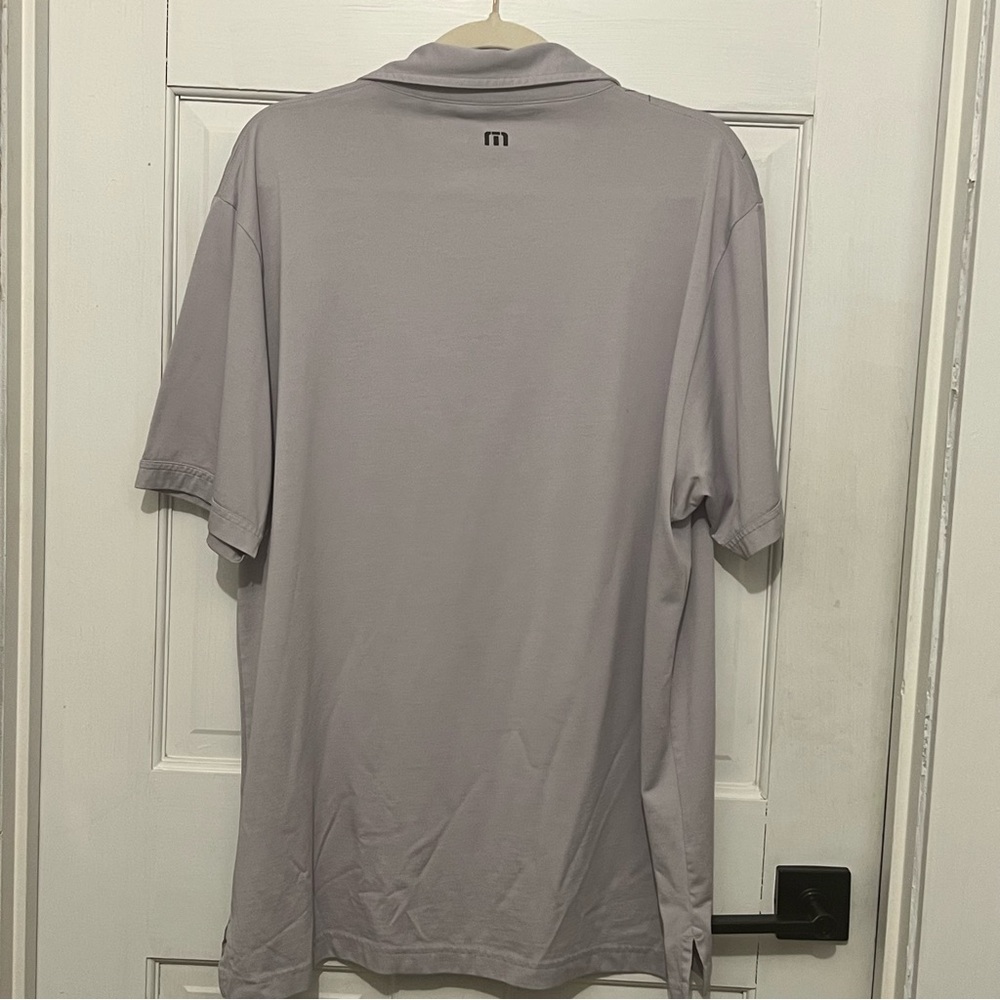 Travis Mathew Men's XL Polo Shirt Gray Performance Golf Logo|Excellent Condition - Picture 5 of 12